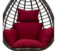 Générique Coussin épais en Forme d'œuf pour Fauteuil Suspendu, imperméable et Moelleux, avec Appui-tête, Couleur Bordeaux. Accessoire Confortable pour mobilier de Jardin.
