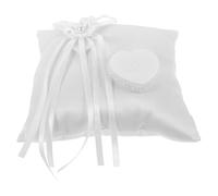 Générique Coussin pour Alliances Blanc Carré en Tissu Réutilisable et Facile à Transporter pour Porteur D'alliances Lors de Fête de Mariage Romantique