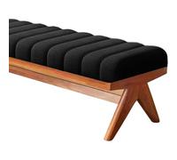 Générique Coussin pour Banc D'IntéRieur, Banc 120x40 80x40 150x40, 4,5cm D'éPaisseur Coussin De Banc, Coussin en Velours Baie VitréE, Coussin Rectangulaire pour Banc 2/3 Places,Noir,40x120cm