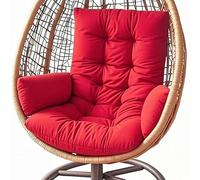 Générique Coussin pour Fauteuil Suspendu Extérieur, Galette de Chaise Nid d'Oeuf Imperméable en Polyester avec Rembourrage Coton PP, Coussin de Panier Suspendu pour Jardin et Balcon,Rouge