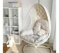 Générique Coussin pour siège Panier Suspendu, Coussin pour Chaise hamac Suspendue, Coussin de siège Confortable et Moelleux avec Dossier, Coussin épaissi pour œuf Suspendu,Beige