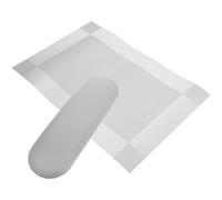 Générique Coussin Repose-Bras en Cuir Gris pour Manucure Ensemble 2 Pièces avec Tapis Anti-Salissures Support Confortable pour Salon de Manucure et Usage Domestique Facile à Nettoyer