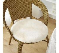 Générique Coussin Rond 30 x 30 CM Blanc, Peluche Galette de Chaise avec Fermeture éclair, Lavables et Antidérapantes, Rond Coussins pour Chaises de Jardin Salle à Manger, Cuisine, Bureau
