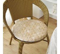 Générique Coussin Rond 30x30 CM Beige-A, Velours Galette de Chaise avec Fermeture éclair, Lavables et Antidérapantes, Rond Coussins pour Chaises de Jardin Salle à Manger, Cuisine, Bureau