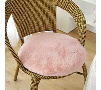 Générique Coussin Rond 35 x 35 CM Rose, Peluche Galette de Chaise avec Fermeture éclair, Lavables et Antidérapantes, Rond Coussins pour Chaises de Jardin Salle à Manger, Cuisine, Bureau