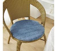 Générique Coussin Rond 50x50 CM Bleu, Velours Galette de Chaise avec Fermeture éclair, Lavables et Antidérapantes, Rond Coussins pour Chaises de Jardin Salle à Manger, Cuisine, Bureau