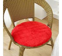 Générique Coussin Rond 50x50 CM Rouge, Velours Galette de Chaise avec Fermeture éclair, Lavables et Antidérapantes, Rond Coussins pour Chaises de Jardin Salle à Manger, Cuisine, Bureau
