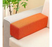 Générique Coussins D'accoudoirs De Canapé Oblongs, Extensions De Matelas en Mousse, Coussins Lombaires pour Fauteuils, Oreillers De Soutien De Nuque Amovibles, Têtes De Lit,Orange,55x15x15cm