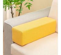 Générique Coussins D'accoudoirs De Canapé Oblongs, Extensions De Matelas en Mousse, Coussins Lombaires pour Fauteuils, Oreillers De Soutien De Nuque Amovibles, Têtes De Lit,Jaune,120x15x15cm
