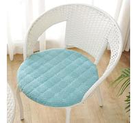 Générique Coussins de Chaise Ronds, Lot de 6, 4 ou 2 Doux, Lavables et Antidérapants Coussins D'assise en Velours Côtelé pour Chaises Ou Sols Une Utilisation Intérieure/Extérieure,Bleu,6er Set 40cm
