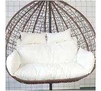 Générique Coussins de Chaise Suspendus Double nid d'œuf, imperméables et lavables - Coussins d'assise épais en rotin tressé pour 2 Personnes - Idéal pour terrasse et Jardin - Beige, 150 cm x 110 cm