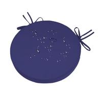 Générique Coussins de siège Ronds de 40 cm de diamètre, épaisseur 5 cm, avec Attaches, pour l'extérieur, avec Fermeture éclair dissimulée, antidérapants, pour chaises de Salle à Manger, Bleu Foncé