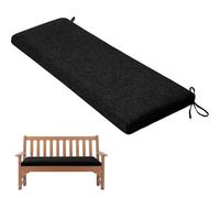 Générique Coussins pour Bancs De Jardin, Tissu De Lin Coussin De Banc pour IntéRieur Et ExtéRieur Coussin Banquette pour Banc De Terrasse/Balcon/Banquette/Galette De Chaise,Noir,160x35x5cm