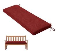 Générique Coussins pour Bancs De Jardin, Tissu De Lin Coussin De Banc pour IntéRieur Et ExtéRieur Coussin Banquette pour Banc De Terrasse/Balcon/Banquette/Galette De Chaise,Wine Red,100x45x5cm
