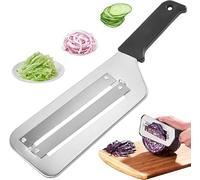 Générique Couteau à Chou Trancheuse - Déchiqueteuse de Chou pour Salade de Choucroute - Hachoir à Chou en Acier Inoxydable - Coupe-Chou avec Deux Lames Tranchantes, Poignée en Plastique (Noir)