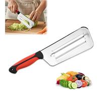 Générique Couteau à Chou Trancheuse - Déchiqueteuse de Chou pour Salade de Choucroute - Hachoir à Chou en Acier Inoxydable - Coupe-Chou avec Deux Lames Tranchantes, Poignée en Plastique (Noir Rouge)