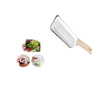 Générique Couteau à Chou Trancheuse - Déchiqueteuse de Chou pour Salade de Choucroute - Hachoir à Chou en Acier Inoxydable - Coupe-Chou avec Deux Lames Tranchantes, Poignée en Plastique (Blanc)