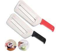 Générique Couteau à Chou Trancheuse - Déchiqueteuse de Chou pour Salade de Choucroute - Hachoir à Chou en Acier Inoxydable - Coupe-Chou avec Deux Lames Tranchantes, Poignée en Plastique (2 PCS)