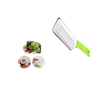 Générique Couteau à Chou Trancheuse - Déchiqueteuse de Chou pour Salade de Choucroute - Hachoir à Chou en Acier Inoxydable - Coupe-Chou avec Deux Lames Tranchantes, Poignée en Plastique (Vert)