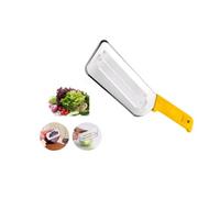 Générique Couteau à Chou Trancheuse - Déchiqueteuse de Chou pour Salade de Choucroute - Hachoir à Chou en Acier Inoxydable - Coupe-Chou avec Deux Lames Tranchantes, Poignée en Plastique (Jaune)