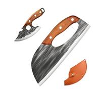 Générique Couteau à Légumes - Couperet Forgé à la Main,Hachoir à Légumes et Désosseur 2 Pièces,Pour Maison Plein Air Camping Grillade Barbecue Préparation Repas Boucher Papa