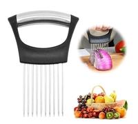 Générique Couteau à Oignon En Acier Inoxydable, Fourchette à Oignon En Acier Inoxydable, Trancheuse D'Oignon, Convient Pour Couper La Viande, Les LéGumes, Les Fruits, Etc., Outil D'Aide Au Trancheur