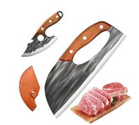 Générique Couteau à Viande Robust | Coupe-lourd en Acier Inoxydable avec Poignée Antidérapante,Hachoir à Légumes et Désosseur 2 Pièces - Préparation de Repas Maison Hommes Femmes