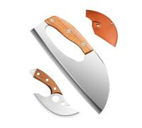 Générique Couteau à Viande Robust | Forgé à la Main Robuste Maniement Ergonomique,Hachoir à Légumes et Désosseur 2 Pièces - pour Désosser Couper Émincer Tailler Maison Plein Air Camping Cuisson