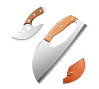 Générique Couteau à Viande Robust,Outils de coupe antidérapants en acier inoxydable - Couteau de Boucher Haché Viande en Deux Pièces - Pour Cuisine Maison Camping BBQ Boucherie Coupe en Dés Tranche