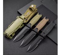 Générique Couteau de survie en acier inoxydable à lame fixe (Marron (lame dentée))