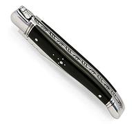 Générique Couteau Laguiole Manche en bois d'ébène et mitres en acier inoxydable pliant Fabrication artisanale