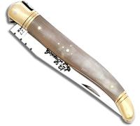Générique Couteau Laguiole Manche en corne blonde pliant Fabrication artisanale