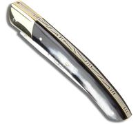 Générique Couteau Laguiole Manche en corne noire pliant Fabrication artisanale française Le