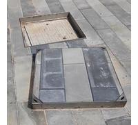 Générique Couvercles de Fosse septique Robustes en Acier Inoxydable - Couvercle et Cadre de Regard Ronds pour allées, trottoirs, quais - 115 x 115 x 5 cm, Protection Durable pour Bassin d'eaux usées,
