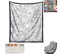 Générique Couverture à colorier DIY -pour canapé et Loisirs créatifs,Couverture créative pour activités artistiques | pour, Familles, Fêtes, Amateurs de DIY, Maternelles, Salon, Chambre, Appart (B)
