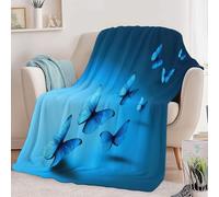 Générique Couverture à Motifs Délicat Animal Papillon, 100 x 130 cm Couverture Bleu Chaude et Douce en Flanelle - pour Adultes et EnfantsCanapé Lit et Voyage