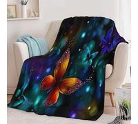 Générique Couverture à Motifs Dessin animé délicat Animal Papillon, 200 x 200 cm Couverture Noir Chaude et Douce en Flanelle - pour Adultes et EnfantsCanapé Lit et Voyage