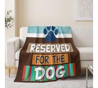 Générique Couverture avec Motif Animal Chien De Compagnie, 150 x 200 cm | Motif Maison De Ferme Rustique Couverture en Flanelle Polaire Moelleuse pour Adultes, Bleu Sarcelle Chaude Jeté de Canapé