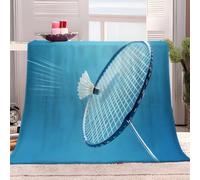 Générique Couverture Badminton 130x150 cm Plaid Jeté de Canapé en Flanelle, Couverture Lit Douce et Moelleuse, Couverture Polaire Sherpa, pour Camping et Voyage