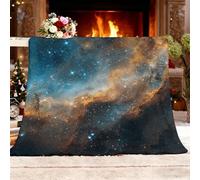 Générique Couverture Cadeau XXL 180x220cm Espace Fantastique Mer éToiléE Polaire Couverture Chaude Douce Jaune Plaid pour Lits Canapés Chaises et Divans - pour Toutes Les Saisons