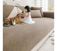 Générique Couverture Canapé éTanche Chenille -Sofa Cover Anti-Griffe Chat/Chien,Jeté De Canapé Anti-Taches,Couverture Canape Respirant & Confortable pour Salon(Brown,70x70cm)