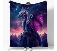 Générique Couverture Chaude Style Fantastique Dragon 3D Impression Plaid Polaire Couverture Douce Moelleuse 220 x 240 cm Flanelle Couverture De Lit Plaid Jeté De Canapé Convient Adultes Et Enfants