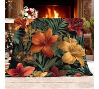 Générique Couverture de Automne Canapé Lit, Motif de Gloire du Matin Peint Couverture Polaire Sherpa Douce Vert Épais Couvertures Polaire d'automne Chaud Cadeau, 180x200 cm 2 Personnes