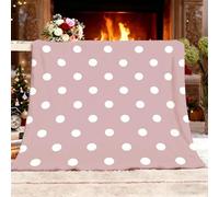 Générique Couverture de Automne Canapé Lit, Pois Classiques Couverture Polaire Sherpa Douce Rose Épais Couvertures Polaire d'automne Chaud Cadeau, 130x150 cm 1 Personnes