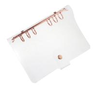 Générique Couverture de Bloc-Notes A5 en PVC Transparent Pailleté Rose Doré Étui Protecteur 6 Anneaux pour Carnet de Voyage Protège-Agenda Réutilisable et Résistant Coque Légère pour