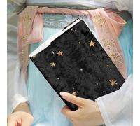 Générique Couverture de Livre A6 Noire en Velours Dorure à Chaud Étui de Protection Fait Main Léger et Résistant aux Déchirures pour Collection et Usage Élève