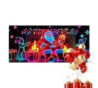 Générique Couverture De Porte De Garage Père Noël,4x2m Décoration Fluorescente UV pour | Arrière-Plan pour Porte De Garage,pour Propriétaires Organisateurs De Réunions Familiales Festivités