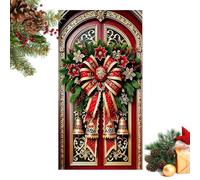 Générique Couverture De Porte De Noël - Bannière De Toile De De Noël | Bannière de décoration de fête de noël, pour intérieur et extérieur, fête à domicile, ferme, porche, nouvel an, hiver