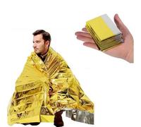 Générique Couverture de Survie d'urgence Thermique Aluminium Double Face Or/Argent 130 ou 160 x 210 cm Imperméable pour Camping Randonnée et Situations d'urgence (130 x 210 cm)