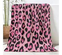 Générique Couverture de Thème Imprimé Léopard Rose Taches Canapé Lit, Plaid de Sexy Vintage Chaise Douce Jeté en Flanelle Imprimée - Polaire Chaud Couvertures pour Chambre Salon, 200x200 cm
